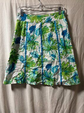 Floral Midi Cotton Skirt Summer Light Wear Womens Size 6